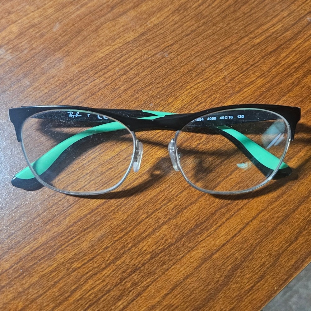 Ray-Ban Eyeglasses Kids 49mm Black Green RB 1054 4069 Semi-Rimless FRAMES ONLY